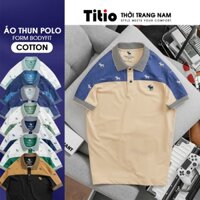 Áo thun Polo nam Titio thêu hươu chấm bi vải thun cá sấu cotton thoáng mát sang trọng APL004