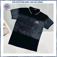 Áo thun polo nam vải cotton thoáng mát thêu hình hoạ tiết, áo thun nam cố trụ quà tặng bạn trai trung niên ôm body