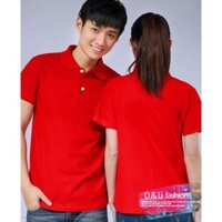 Áo thun Polo ngắn tay có cổ màu Đỏ tươi (S,M,L,XL,XXL) thun cá sấu 100% cotton đẹp lung linh giá sỉ ˇ