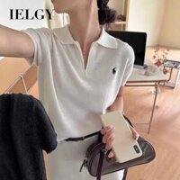 Áo thun polo ngắn tay IELGY Hàn Quốc dành cho nữ áo ngắn giảm béo và đa năng