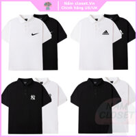 Áo thun polo nike adidas cao cấp form rộng nam nữ unisex chất cá sấu cổ bẻ basic tay lỡ - NAM031