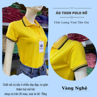 Aó Thun PoLo Nữ Màu Vàng Nghệ Cổ Viền Xinh Xắn