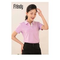 Áo thun polo nữ thời trang FRENDY có cổ đẹp thiết kế trơn cơ bản thoáng khí, chất vải co dãn.