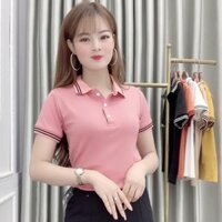 Áo Thun Polo Nữ Trơn Basic Tay Ngắn Cổ Bẻ Cotton Trẻ trung - Hanlly Fashion A21 Hot