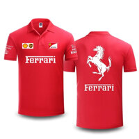 Áo thun Polo Racing Team Ferrari - THun Cá Sấu CVC Cao Cấp dày Mịn - Hộp Gói quà Đẳng Cấp - Man Store