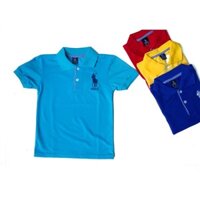 áo thun polo tay ngắn cho bé , áo cổ bẻ họa tiết thêu thời trang năng động cho bé có size 9-30kg