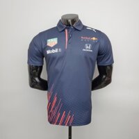 Áo Thun Polo Tay Ngắn Màu Xanh Hoàng Gia In Logo Xe Đua Honda Red Bull 2022 F1 Thời Trang Cho Nam