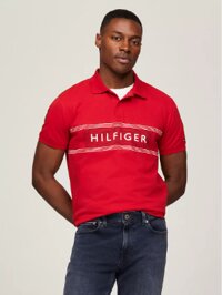 Áo Thun Polo Tommy Hilfiger Chest Stripe Regular Fit Màu Đỏ