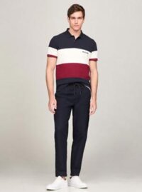 Áo Thun Polo Tommy Hilfiger Colorblock Xanh Đen Trắng Slim Fit
