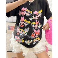 ÁO THUN POWERPUFF GIRL BABY FORM RỘNG NAM NỮ UNISEX VẢI COTTON DÀY DẶN CAO CẤP 280GSM - BAPE PHẾCH