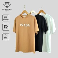 Áo Thun Prada Nam Nữ Unisex Form Rộng Tay Lỡ, Áo Phông 3158 Cotton 100% Cao Cấp Mới PA01