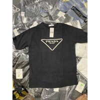 áo thun PRADA unisex form rộng nam nữ, hoạ tiết dập nổi