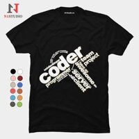 Áo thun Programmer nam nữ Typography Coder 3GM - Studio vải cotton thoáng mát form vừa