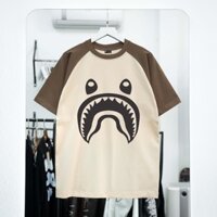 Áo thun RAGLAN Bape, Áo thun unisex nam nữ form rộng oversize chất liệu 100% Cotton