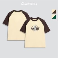 Áo Thun Raglan Form Oversize, Áo Thun Local Brand Nam Nữ Hình Con Thỏ Rabbit