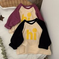 Áo Thun raglan Tay Dài Đơn Giản Cho Bé