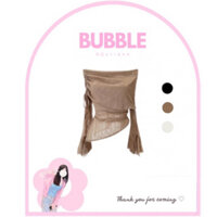 Áo thun ren lưới trễ vai rút dây, áo kiểu tay loe điệu, vạt chéo