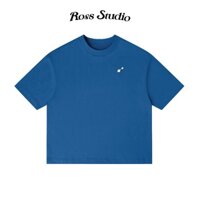 Áo Thun ROSS STUDIO Xanh Coban Cotton 280gsm Logo Kim Loại - R IC COBAN BLUE
