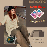 Áo thun SARCATIC họa tiết thổ cẩm cotton unisex form rộng AT01