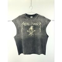 Áo thun sát nách cổ tròn, 3 lỗ SOG đen rách độc đáo chất liệu thoáng mát đường phố