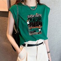 Áo Thun Sát Nách Dáng Rộng In Họa Tiết Thời Trang Mùa Hè Hàn Quốc 2022 Cho Nữ