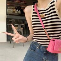 Áo Thun Sát Nách Kẻ Sọc Ngang Ôm Dáng Dễ Phối Đồ Cho Nữ
