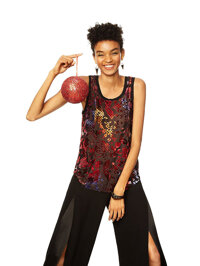 Áo thun sát nách nữ T-SHIRT Size XS CHOCOLATE - 17WWTKG16009XS