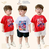 Áo thun siêu nhân cho bé trai áo thun màu đỏ màu trắng hoặc quần sooc đùi 1 đến 7 tuổi Shin Genz Baby