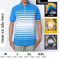 Áo Thun Sọc Ngang Nam Có Cổ Polo Parpa RURUMEN Áo Phông Trung Niên Cá Sấu Cotton VNXK - AS039