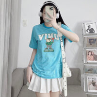 Áo Thun Sọc Nữ Tay Ngắn Cổ Tròn