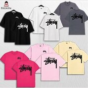 Áo Thun Stu SSy Basic có mẫu kim tuyến Tay Lỡ Form Rộng Unisex Cotton 2 Chiều Cao Cấp Full túi zip tag - Mẫu 17