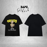 ÁO THUN STUSSY A KID BITCOIN FORM RỘNG NAM NỮ UNISEX VẢI COTTON HAI CHIỀU CAO CẤP - BAPE PHẾCH