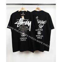 ÁO THUN STU.SSY DSM WORLD TOUR FORM RỘNG NAM NỮ UNISEX VẢI COTTON CAO CẤP 280GSM - BAPE PHẾCH