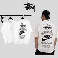 Áo thun Stussy Nike, áo thun nam nữ basic 100% chất cotton siêu đẹp,  dày dặn T10 form chuẩn i hình Happy Studio