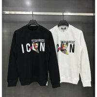 Áo thun sweater boy phố in chữ ICON cún lướt ván  - Áo nỉ cổ tròn dài tay unisex thời trang thu đông chất vải co dãn