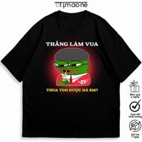 Áo thun T1 Hài hước, áo Faker Meme Thắng làm vua, thua tđn được. Áo thun SKT T1, áo game Liên Minh. 100% Cotton