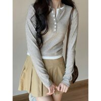 Áo thun tăm croptop phối viền Miho Studio