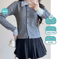 Áo thun tăm phối cổ kẻ sơ mi Miho House