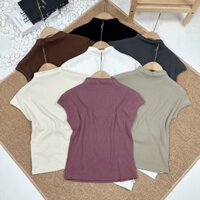 Áo thun tăm trơn tay hến cổ 3 phân