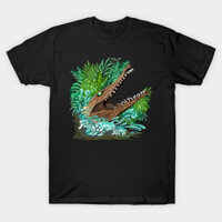 Áo thun Tấn công cá sấu cả vàng trong đầm lầy Crocodile Alligator Attack in the swamp TShirt