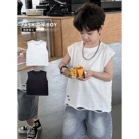 ÁO THUN TANKTOP TRƠN BASIC RÁCH NHẸ HÃNG AOAO KIDS AX4040