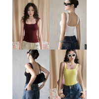 Áo thun tanktop trơn basic khoét lưng chouchou