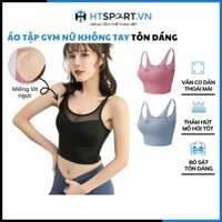 Áo Thun Tập Gym Nữ Không Tay Phối Lưới, Áo Thể Thao AG02 Ôm Body Co Giãn 4 Chiều Có Lót Ngực Tập Yoga, Aerobic