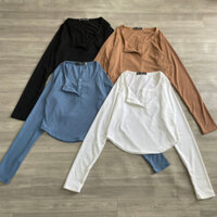 Áo Thun Tay Dài Bigsize Nút Cổ Phom Rộng Chất Thun Gân Mềm Mại Co Giãn G11