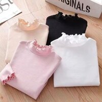 Áo Thun Tay Dài Cổ Lọ Cho Bé Gái Từ 3-15 Tuổi