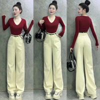 Áo Thun TAY DÀI CỔ TIM SÂU Dáng Dài Nữ Thun Borip, Áo Thun Nữ Cổ Xẻ Sâu Gợi Cảm Kiểu Trơn - AQUA STYLE