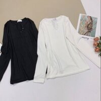 Áo thun tay dài cổ v