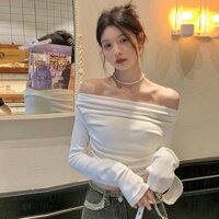 Áo Thun Tay Dài Hở Vai Dáng Ôm Thời Trang Dành Cho Nữ