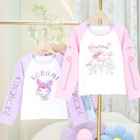 Áo Thun Tay Dài Họa Tiết Hoạt Hình Dễ Thương Cho Bé Gái Từ 4-9 Tuổi