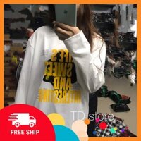 Áo Thun Tay Dài Màu Trắng In Life Is Sweet Bền-Đẹp-Độc